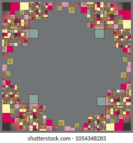 Abstract geometric colored frame from cube elements.