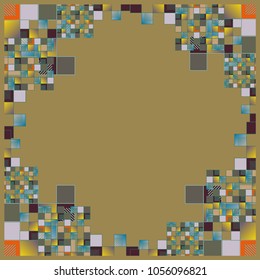 Abstract geometric colored frame from cube elements.