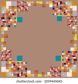 Abstract geometric colored frame from cube elements.