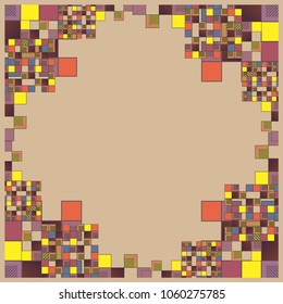 Abstract geometric colored frame from cube elements.