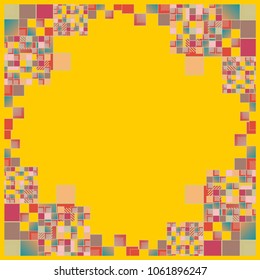 Abstract geometric colored frame from cube elements.