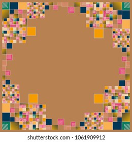 Abstract geometric colored frame from cube elements.