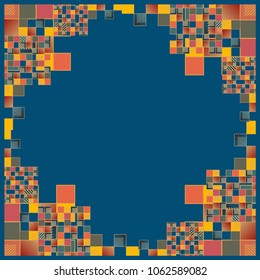 Abstract geometric colored frame from cube elements.