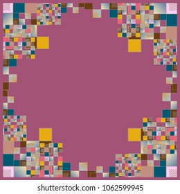 Abstract geometric colored frame from cube elements.
