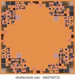 Abstract geometric colored frame from cube elements.
