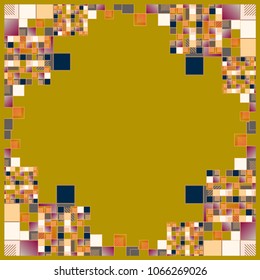 Abstract geometric colored frame from cube elements.