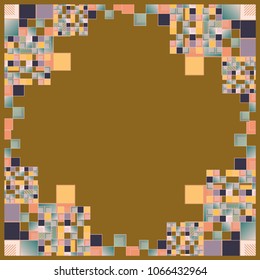 Abstract geometric colored frame from cube elements.