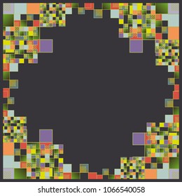 Abstract geometric colored frame from cube elements.