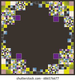 Abstract geometric colored frame from cube elements.