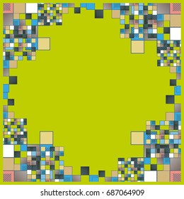Abstract geometric colored frame from cube elements.