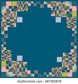 Abstract geometric colored frame from cube elements.