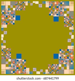 Abstract geometric colored frame from cube elements.