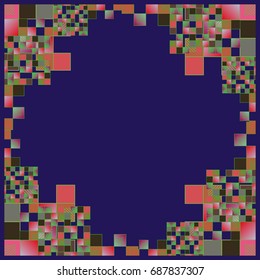 Abstract geometric colored frame from cube elements.