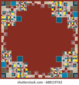 Abstract geometric colored frame from cube elements.