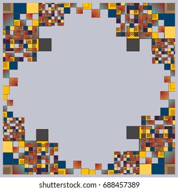 Abstract geometric colored frame from cube elements.