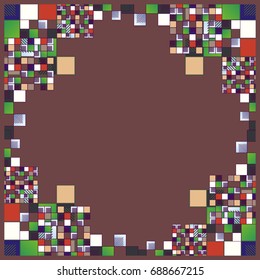 Abstract geometric colored frame from cube elements.