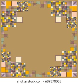 Abstract geometric colored frame from cube elements.