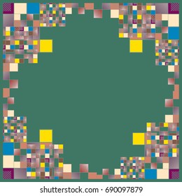 Abstract geometric colored frame from cube elements.
