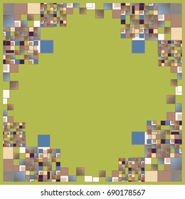 Abstract geometric colored frame from cube elements.