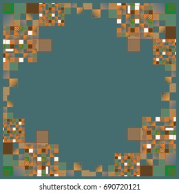 Abstract geometric colored frame from cube elements.