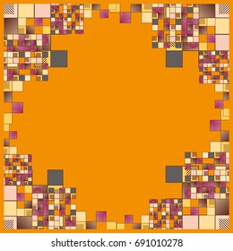 Abstract geometric colored frame from cube elements.