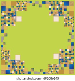 Abstract geometric colored frame from cube elements.