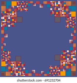 Abstract geometric colored frame from cube elements.