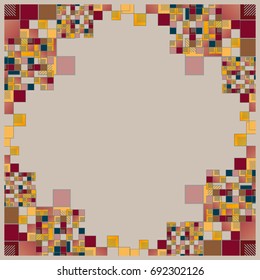 Abstract geometric colored frame from cube elements.