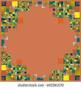 Abstract geometric colored frame from cube elements.