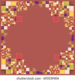 Abstract geometric colored frame from cube elements.