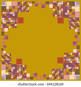 Abstract geometric colored frame from cube elements.