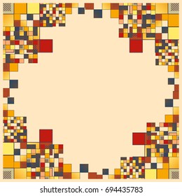 Abstract geometric colored frame from cube elements.