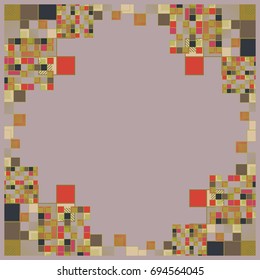 Abstract geometric colored frame from cube elements.