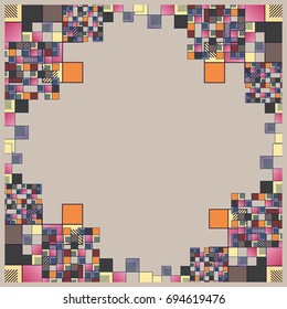 Abstract geometric colored frame from cube elements.