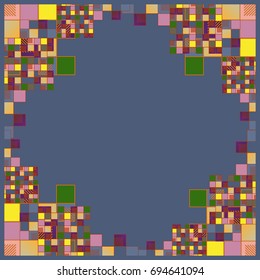 Abstract geometric colored frame from cube elements.