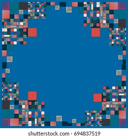Abstract geometric colored frame from cube elements.
