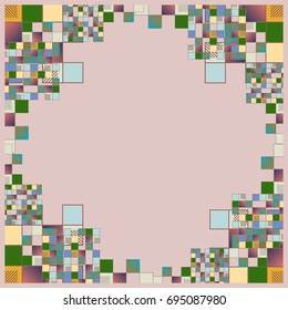 Abstract geometric colored frame from cube elements.