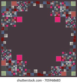 Abstract geometric colored frame from cube elements.