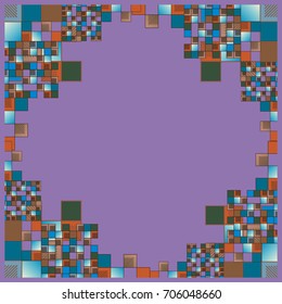 Abstract geometric colored frame from cube elements.