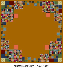 Abstract geometric colored frame from cube elements.