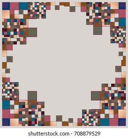 Abstract geometric colored frame from cube elements.