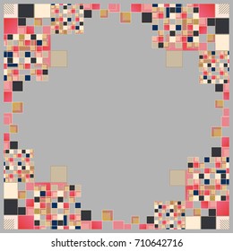 Abstract geometric colored frame from cube elements.