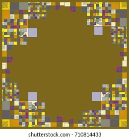 Abstract geometric colored frame from cube elements.