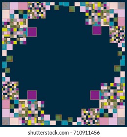 Abstract geometric colored frame from cube elements.