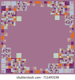 Abstract geometric colored frame from cube elements.