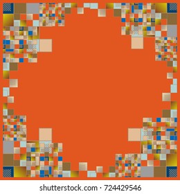 Abstract geometric colored frame from cube elements.