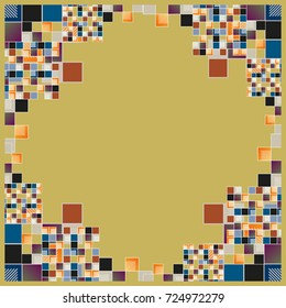 Abstract geometric colored frame from cube elements.