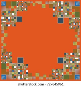 Abstract geometric colored frame from cube elements.