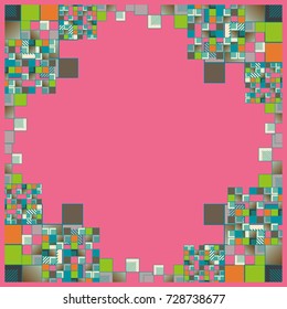 Abstract geometric colored frame from cube elements.