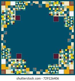 Abstract geometric colored frame from cube elements.